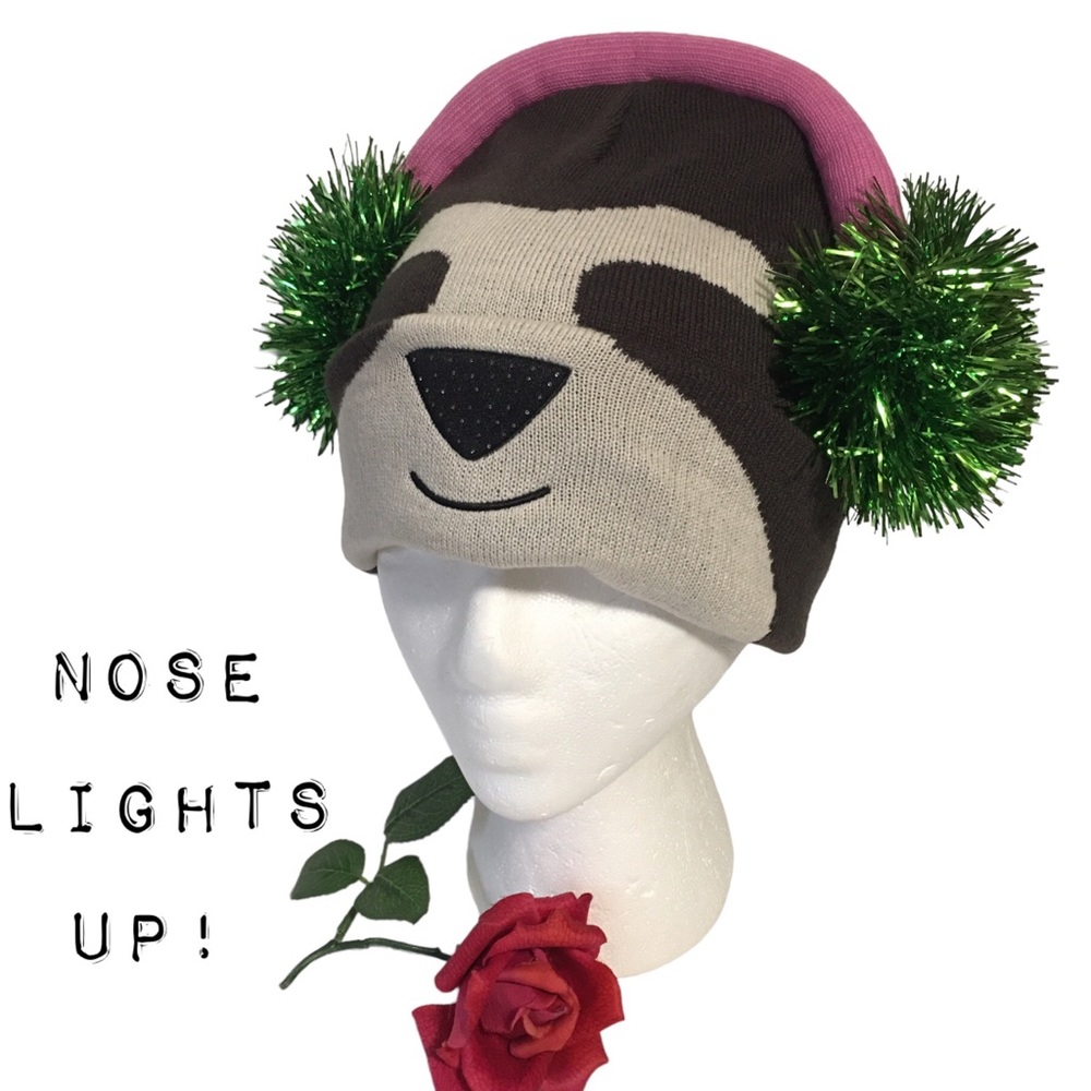 AERIE Accessories Light Up Sloth Headphone beanie SEE VIDEO